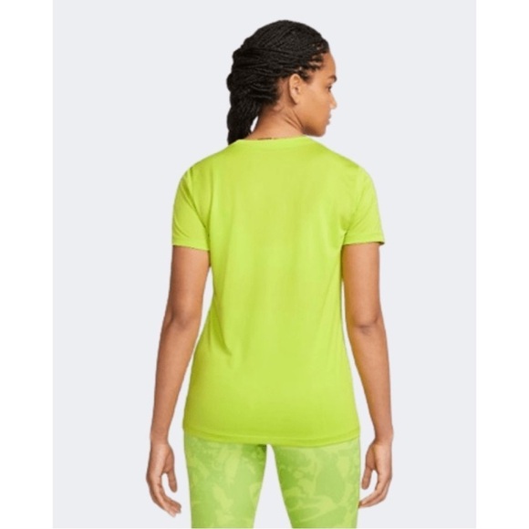 NIKE • Women’s Atomic Green DRI-FIT Legend TEE Crew Athletic Shirt Top - Picture 2 of 5